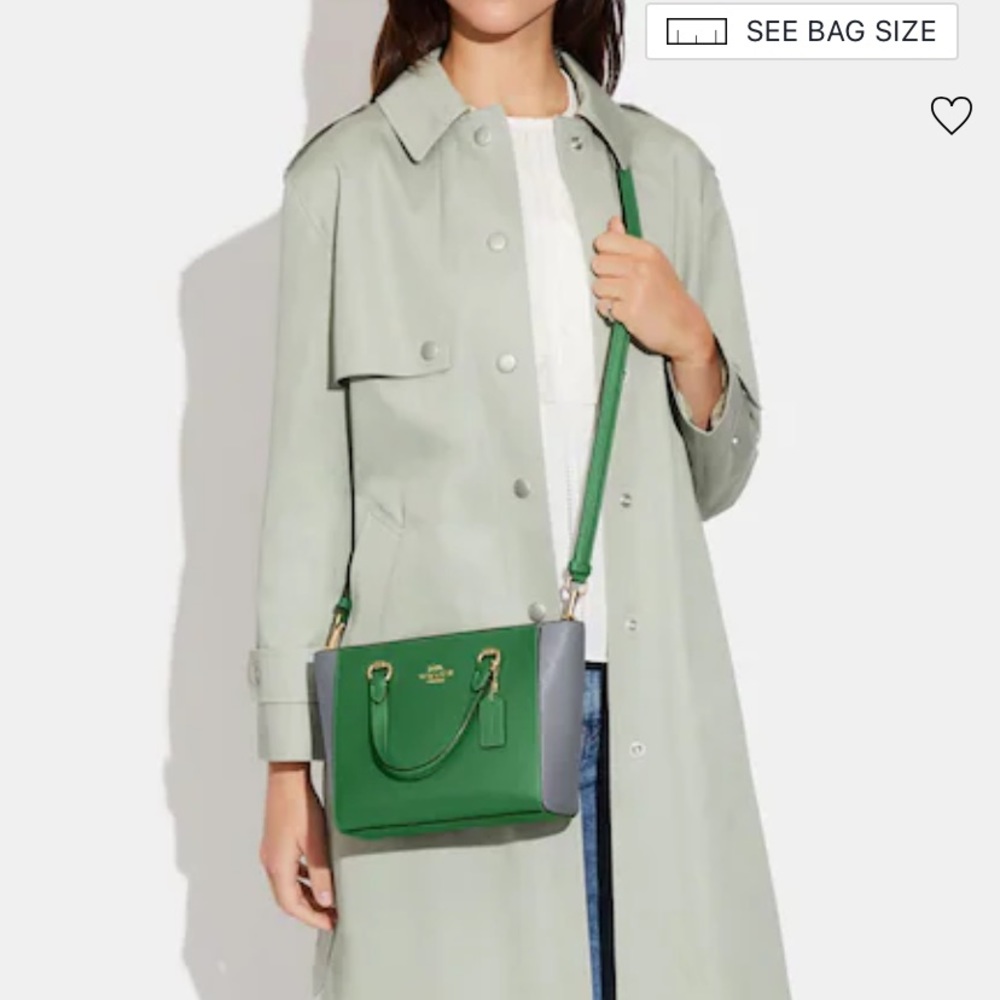 New without tags coach Alice satchel in green grey Colorblock - Picture 2 of 5